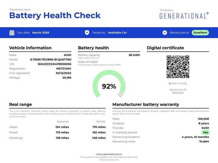 Audi e-tron Audi E-Tron Audi E-Tron 300kW 55 Quattro 95kWh Technik 5dr Auto — миниатюра 3