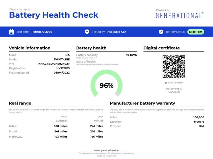 Kia EV6 Kia EV6 Kia EV6 166kW GT Line 77.4kWh 5dr Auto — миниатюра 3