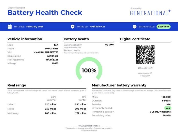 Kia EV6 Kia EV6 Kia EV6 166kW GT Line 77.4kWh 5dr Auto — миниатюра 3
