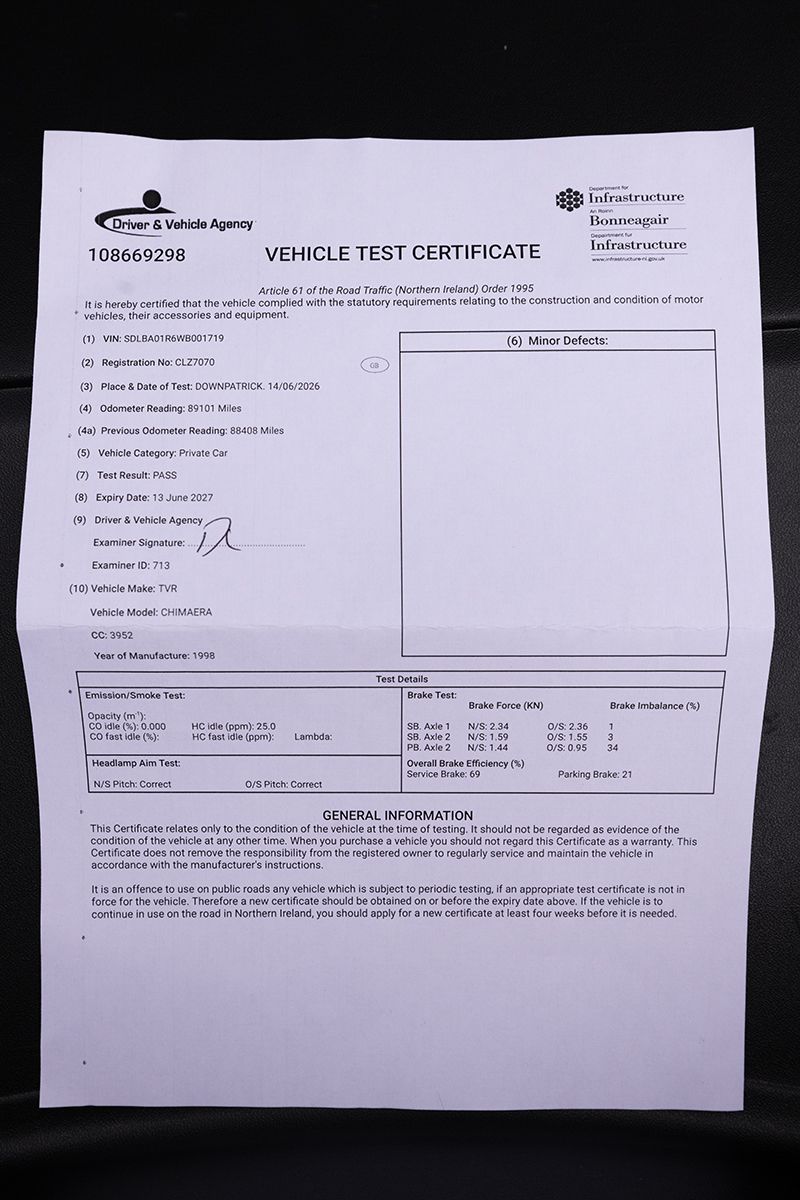 Photo 12 of 12 of 1998 TVR Chimaera 4.0 V8 - Single Owner From New